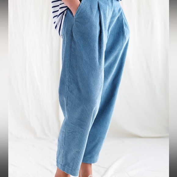 OffOn Clothing baby blue tapered leg menswear wide wale cord trousers. - Picture 6 of 10